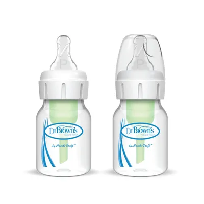 Dr. Browns Natural Flow Anti-Colic Narrow Baby Bottle 0m+ - 2oz/2pk