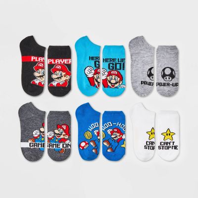 Kids Nintendo Super Mario 6pk Socks