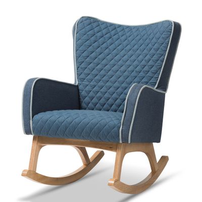 Zoelle Mid-Century Modern Rocking Chair with Quilted Design - Baxton Studio