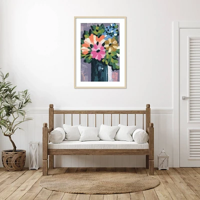 Amanti Art 30x41 Painterly Florals in Vase I by Yvette St. Amant Wood Framed Wall Art Print