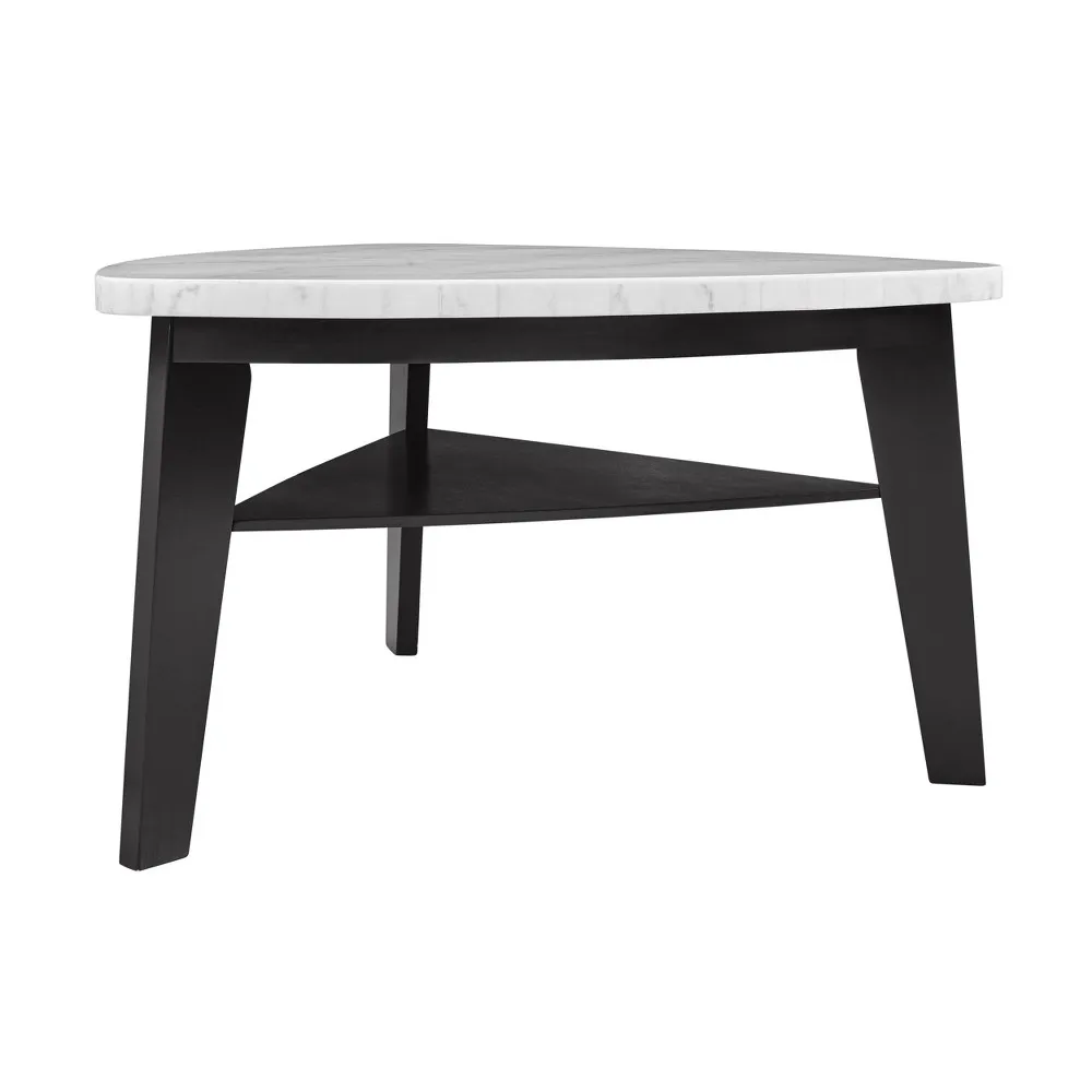 Carrara Marble Top Counter Height Table White/Black - Steve Silver Co.