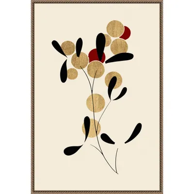 23x33 Idea No 21 by Kubistika Framed Canvas Wall Art Print Bronze - Amanti Art: Modern Decor, Vertical Lithograph, Polystyrene Frame