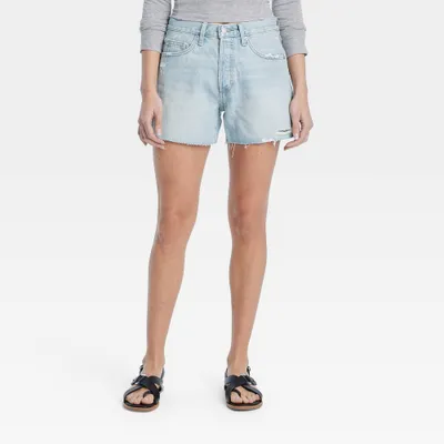 Women Mid-Rie 90 Baggy Jean Short