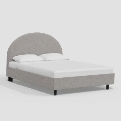 King Adaline Platform Bed in Gray Boucle Milano Elephant - Threshold: Pinewood Frame, Textured Fabric, Low Profile Design