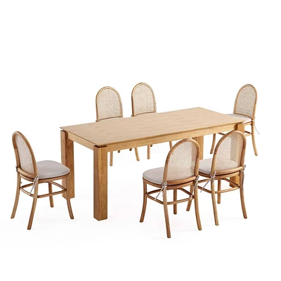 Manhattan Comfort 7pc 70.86 Rockaway and Paragon Rectangle Dining Set