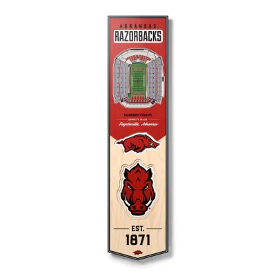 8 X 32 NCAA Arkansas Razorbacks 3D StadiumView Banner