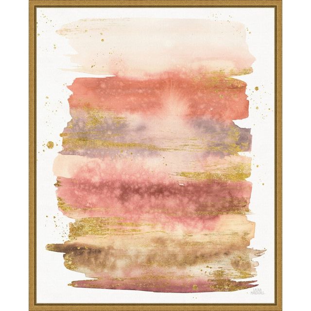 16 x 20 Desert Blooms Abstract II by Laura Marshall Framed Wall Canvas - Amanti Art: Modern Style, Lithograph, Gold Frame