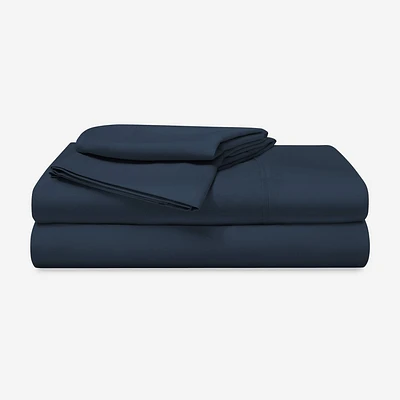 Bedgear Queen Basic Sheet Set Navy: 100% Polyester, Woven Construction, Machine Washable, Modern Style