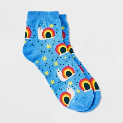 Women Rainbow Snail Ankle Sock - Blue 4-10