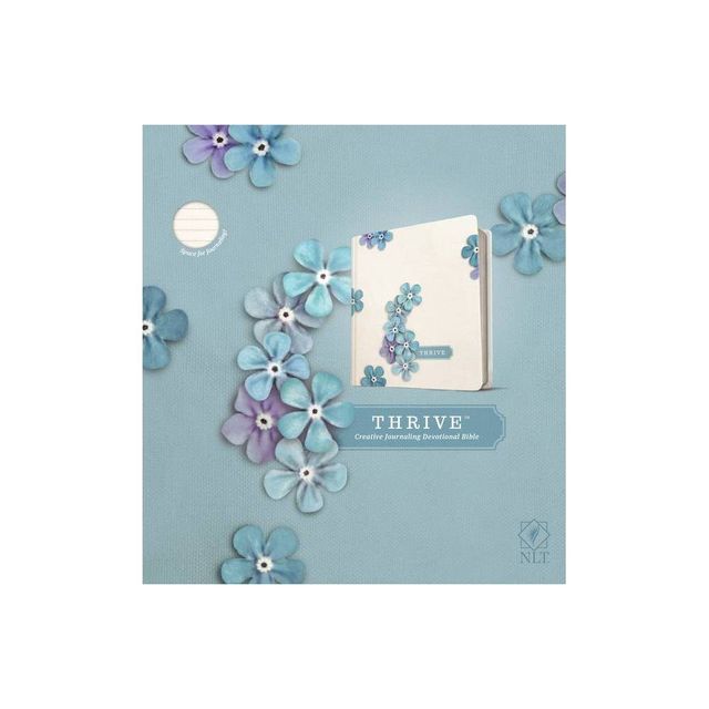 NLT Thrive Creative Journaling Devotional Bible (Hardcover, Blue Flowers)