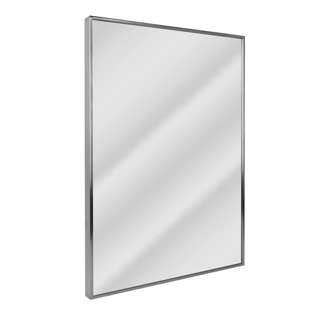 22 x 34 Spectrum Brushed Mirror Nickel - Head West: Modern Rectangular, Wall-Mounted, Metal Frame