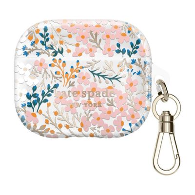 Kate Spade New York Protective AirPods (3rd gen) - Multi Floral/Rose/Pacific Green/Clear/Gold Foil
