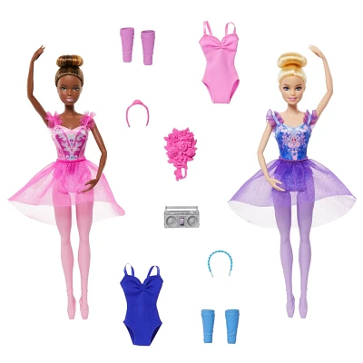 Barbie 12.7 Ballet Room Set with 2 Ballerina Fashion Dolls & Dance Accessories