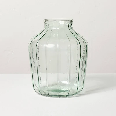 Ribbed Glass Decorative Flower Vase