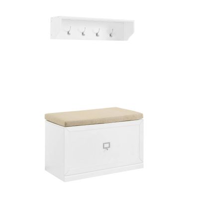2pc Harper Entryway Set with Bench and Shelf White - Crosley