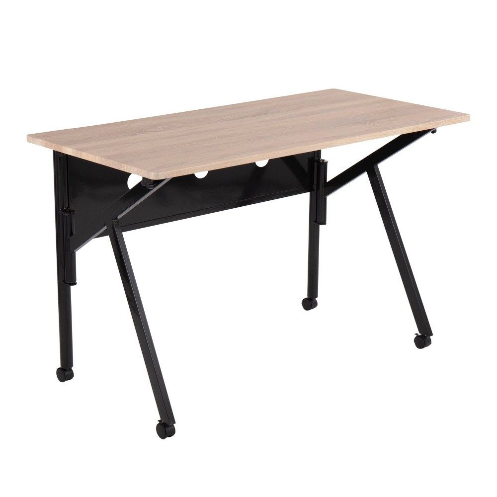 Lumisource K-Fold Steel Folding Desk Black/Natural - LumiSource |  Connecticut Post Mall