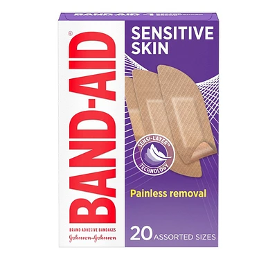 Band-Aid Sensitive Skin Adhesive Bandages - 20ct