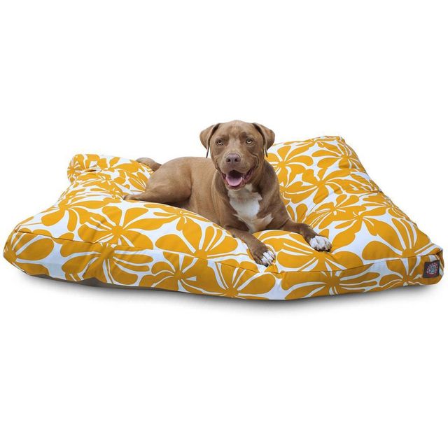 Majestic Pet Plantation Rectangle Dog Bed - Yellow - Medium - M