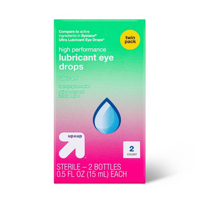 Up & Up High Performance Lubricant Eye Drops 15 ml (Twin Pack) 