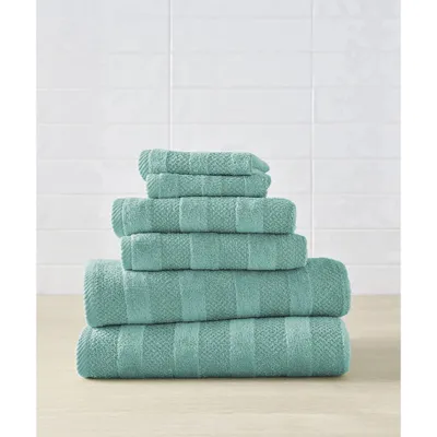 6pc Noah Quick Dry Towel Set Aqua - Blue Loom