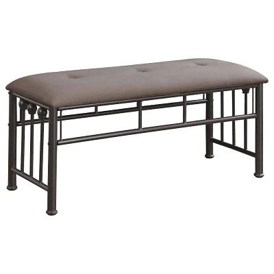 Coaster Livingston Traditional Upholstered Bench Brown/Dark Bronze