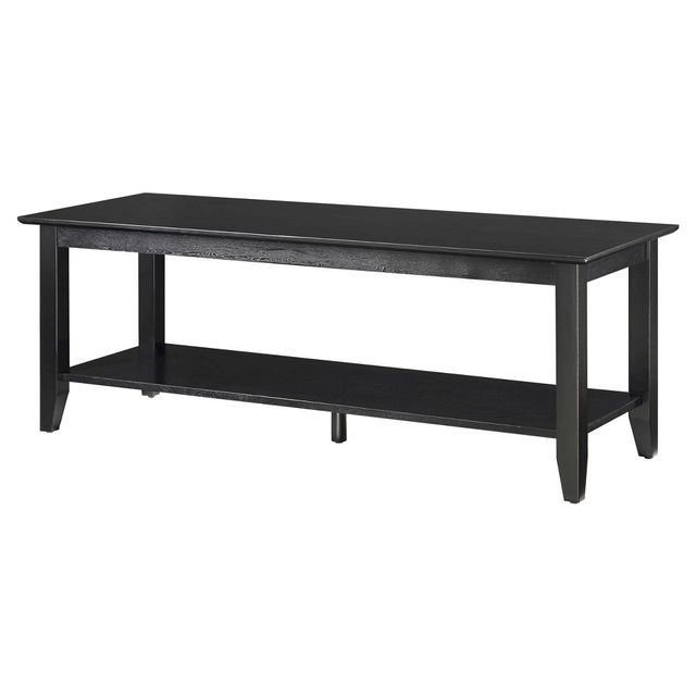 American Heritage Coffee Table with Shelf Black - Breighton Home