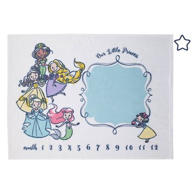 Disney Princess Super Soft Milestone Baby Blanket