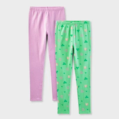 Girls 2pk Adaptive St. Patricks Day Leggings