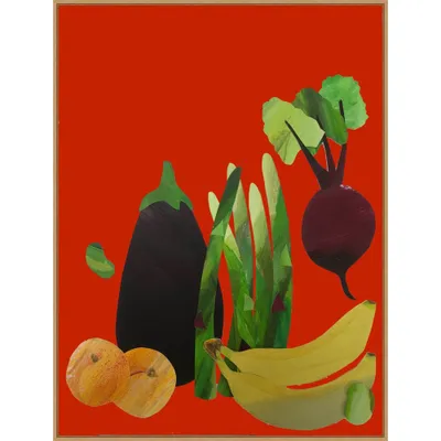 32 x 42 Veggies and fruit by Sarah Thompsonengels: Modern Kitchen Canvas Art - Amanti Art