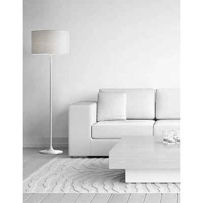 60 Oslo Collection Floor Lamp White - Adesso: Scandinavian Style, Japanese Paper Shade