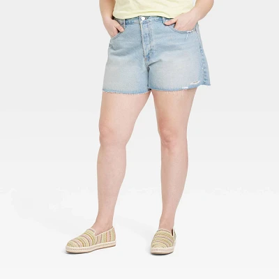 Women Mid-Rie 90 Baggy Jean Short