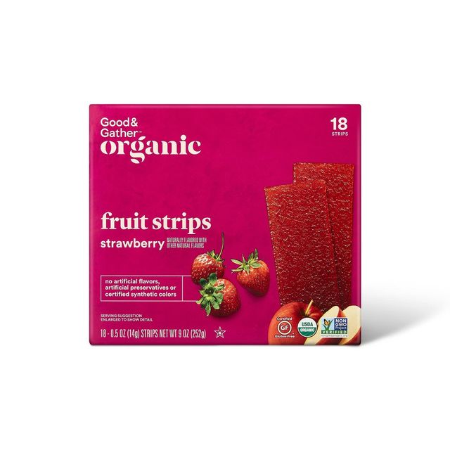 Organic Strawberry Strip - 9oz/18ct - Good & Gather