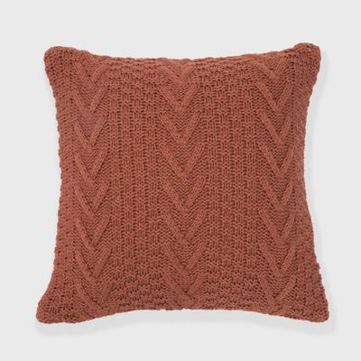 20x20 Oversize Chunky Sweater Knit Square Throw Pillow Copper - Evergrace
