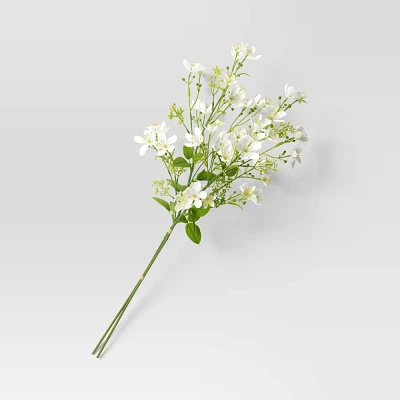 White Apple Blossom Artificial Stem - Threshold