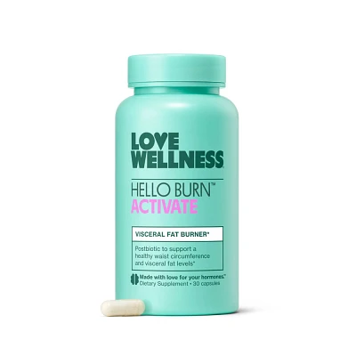 Love Wellness Hello Burn Activate Visceral Fat Burner Dietary Supplements - 30ct