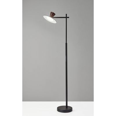 Elmore Floor Lamp with Smart Switch Black: Touch-Activated, Dimmable LED - Adesso