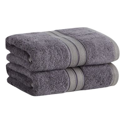 2pk Cotton Rayon from Bamboo Hand Towel Set Gray - Cannon: OEKO-TEX Certified, Low Lint, Quick Dry