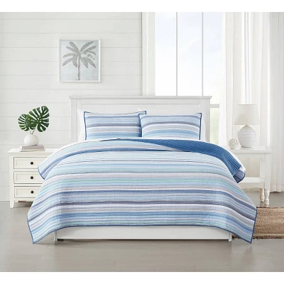 Oceanfront Resort 2pc Twin Clearwater Yarn Dye Striped Quilt Set