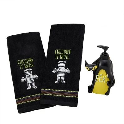 SKL Home 3pc Scary Cat Lotion and Creeping it Real Hand Towels