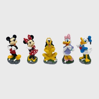 Disney 5pk Polyester Mini Garden Statuette Set: Decorative Objects for Outdoor Display, No Battery Required