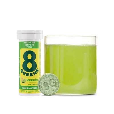 8Greens Effervescent Tablets Dietary Supplement - Lemon Lime - 10ct