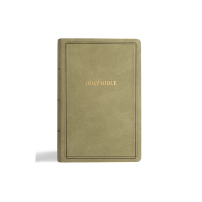 KJV Large Print Personal Size Reference Bible, Sage Suedesoft Leathertouch - by Holman Bible Publishers (Leather Bound)