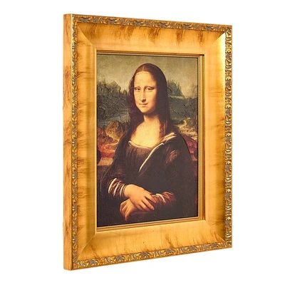 American Art Decor 18.5x22.25 Ornate Framed Mona Lisa Canvas Print: Gold Frame, Vertical Wall Art