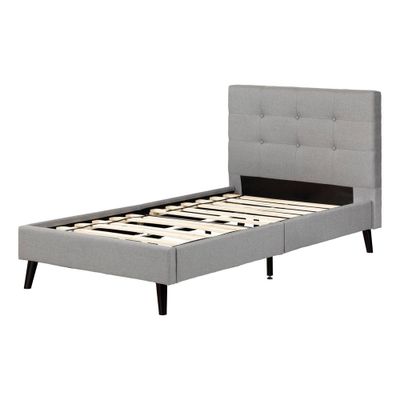 Twin Fusion Complete Upholstered KidsBed Medium Gray - South Shore