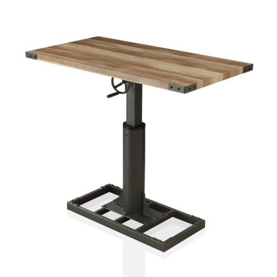 miBasics 48 Molisse Industrial Height Adjustable Desk Sand Black/Copper : USB Port, Steel Frame, 32-42 Range