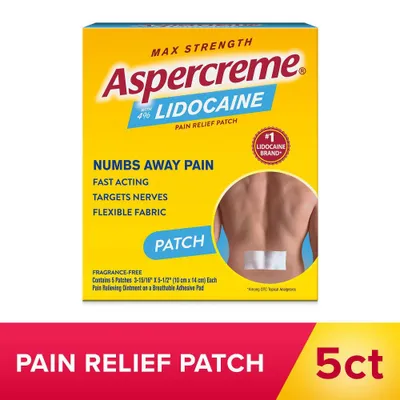 Aspercreme 4% Lidocaine Odor Free Pain Relief Patch - 5ct