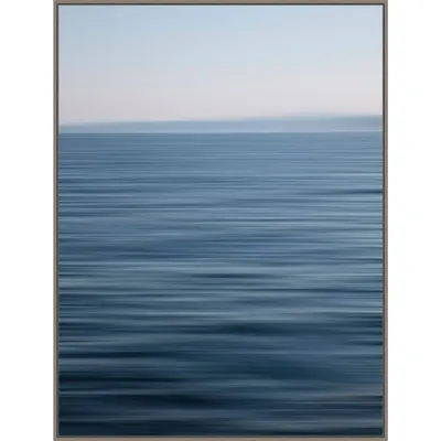 32 x 42 Abstract Blue Horizon by Savanah Plank Danita Delimont Framed Canvas Wall Art Print - Amanti Art: Large Seascape Decor