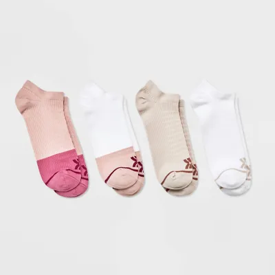 Women 4pk Colorblock No Show Athletic Sock