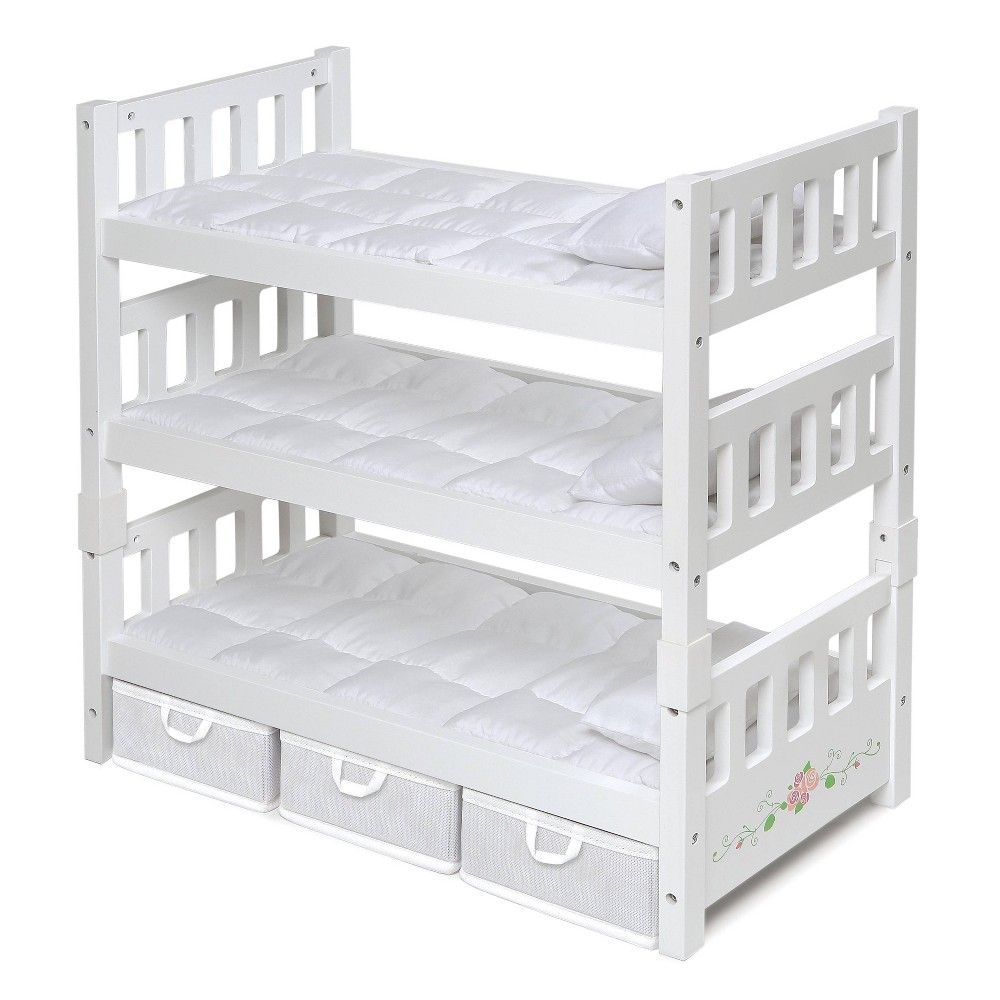 Stackable Shelf Storage Cubby with Three Baskets - White - Badger