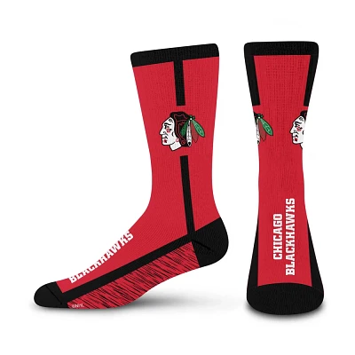 NHL Chicago Blackhawk Rie Up Crew Sock - Large